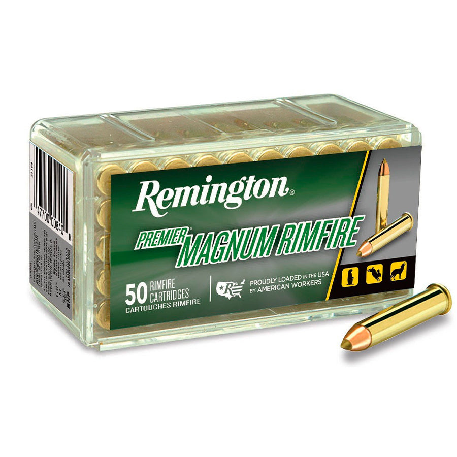 Munición metálica REMINGTON Premier Magnum Rimfire ACCUTIP-V - punta de plástico