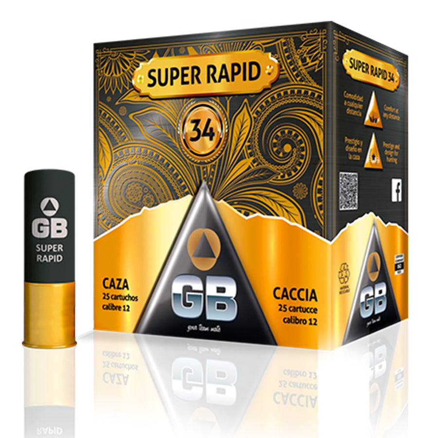 Cartuchos Caza GB Super Rapid 34 - Calibre 12