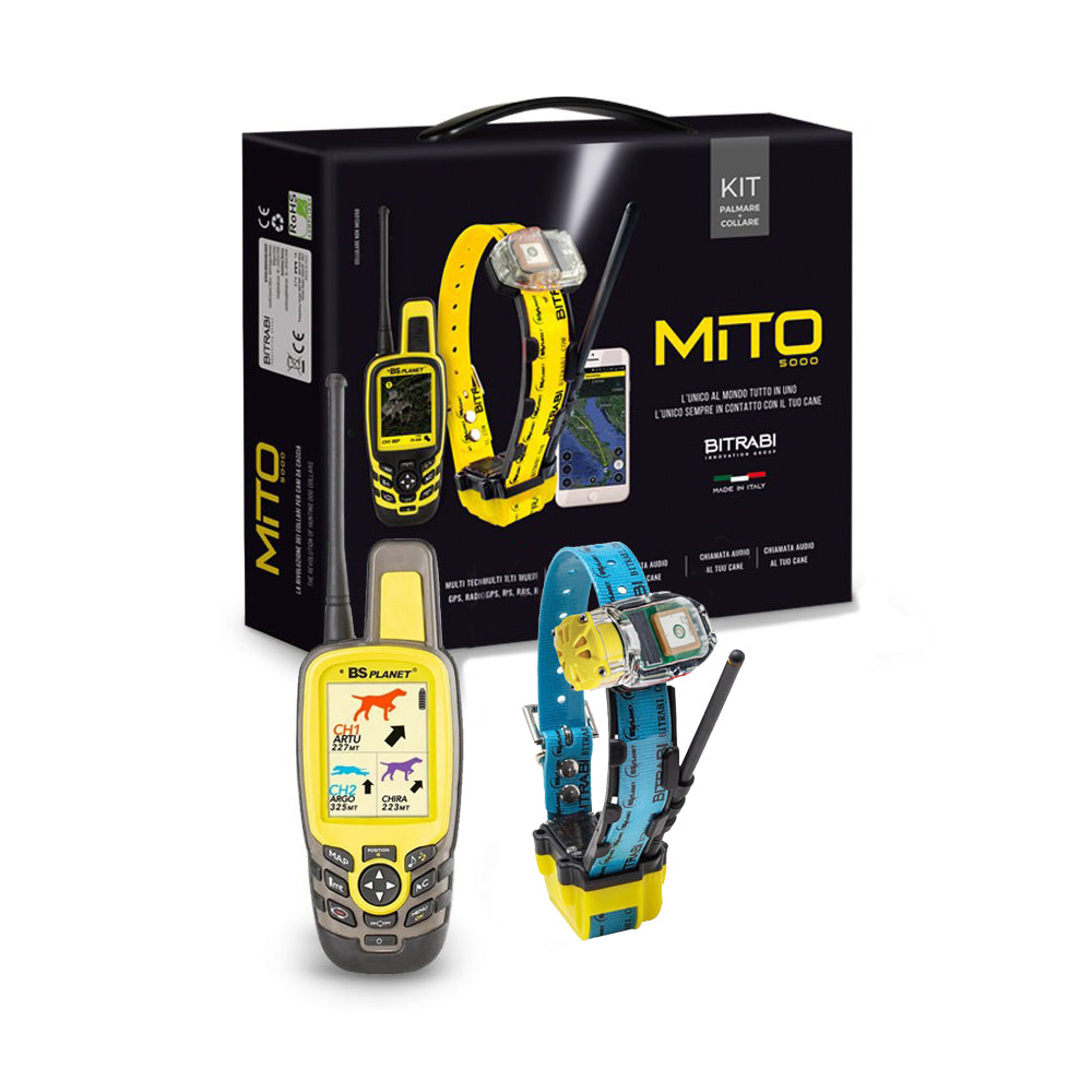 Kit Collar Radio GPS Mito 5100 con Beeper + Mando localizador BS 3003 Evomap Elite BITRABI perros de muestra