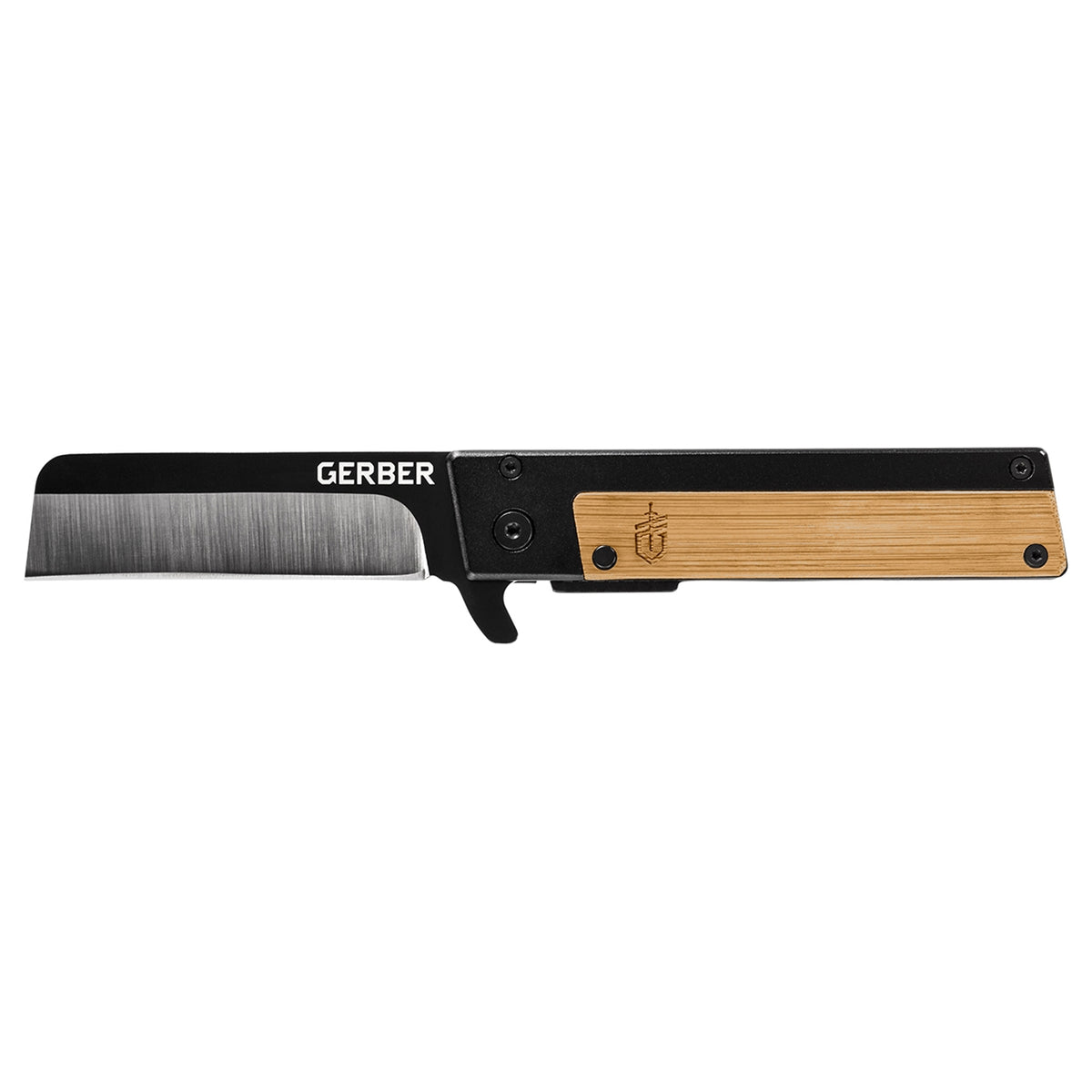 Cuchillo plegable Quadrant filo liso mango de bambú GERBER