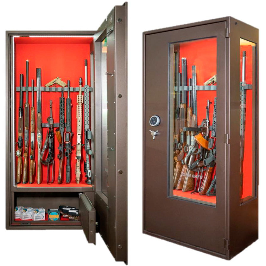 Armero de seguridad SF-184CC 13 - 24 armas largas con cajón y cristal en puerta