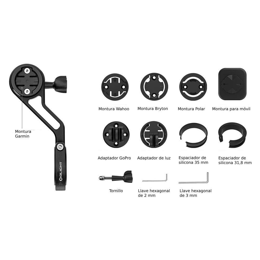 Soporte TTA GPS para Bicicleta OLIGHT Montaje delantero para luz y GPS