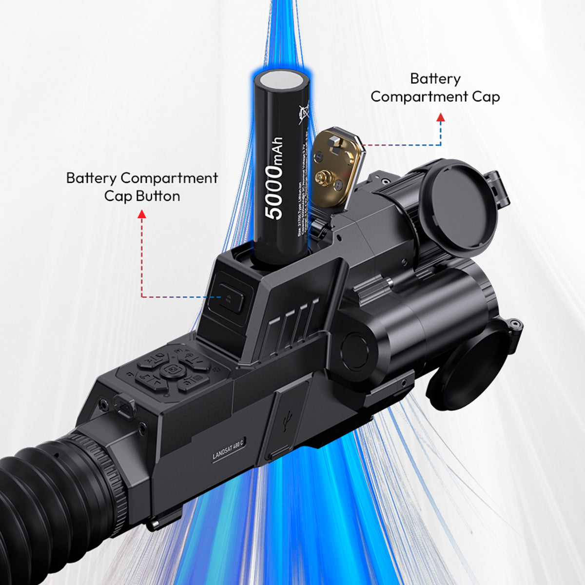 Visor multiespectro térmico para rifle PARD Landsat 256 Mini con infrarrojo y telémetro
