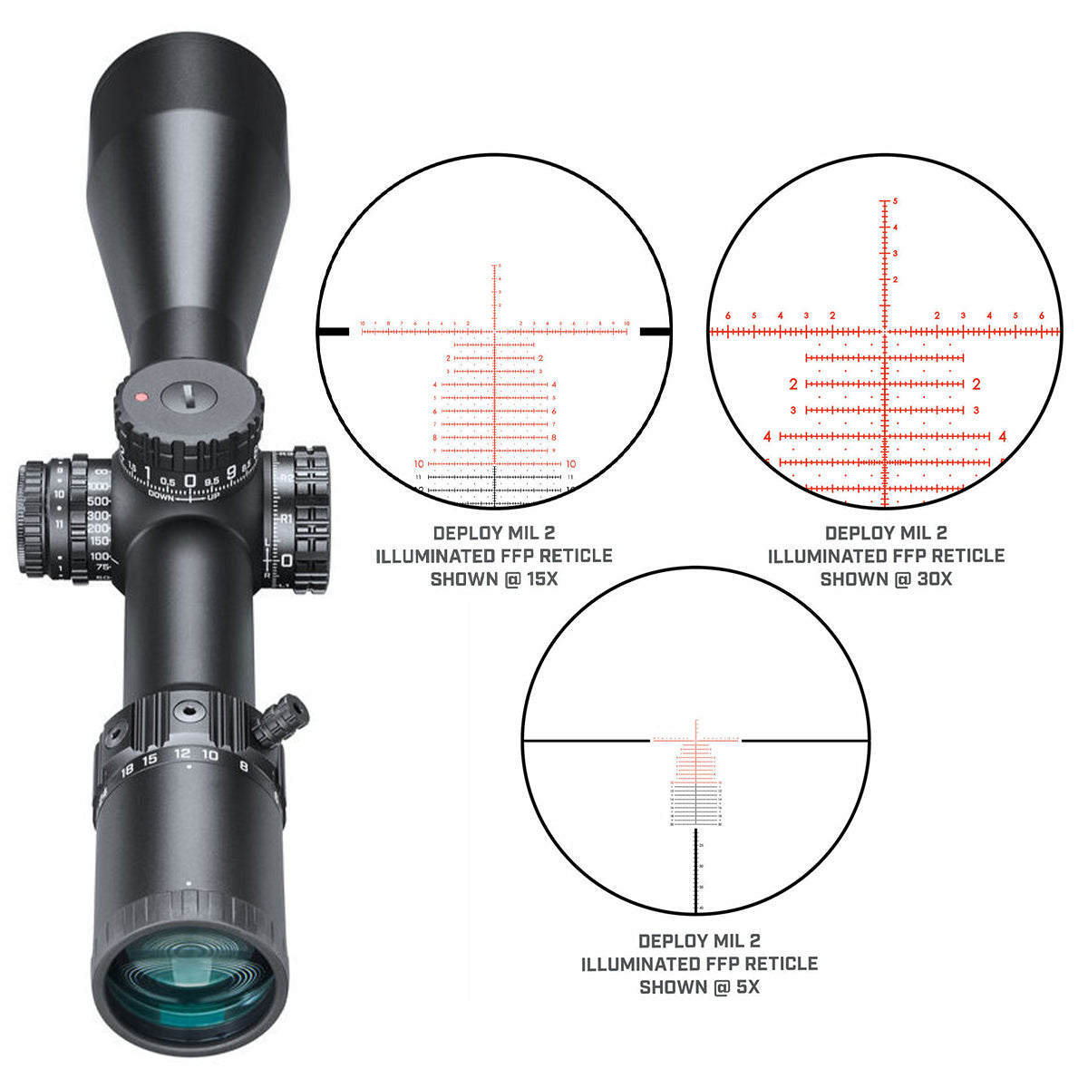 Mira telescópica BUSHNELL MATCH PRO ED 5-30x56 Side Focus Deploy MIL 2 FFP ilum.