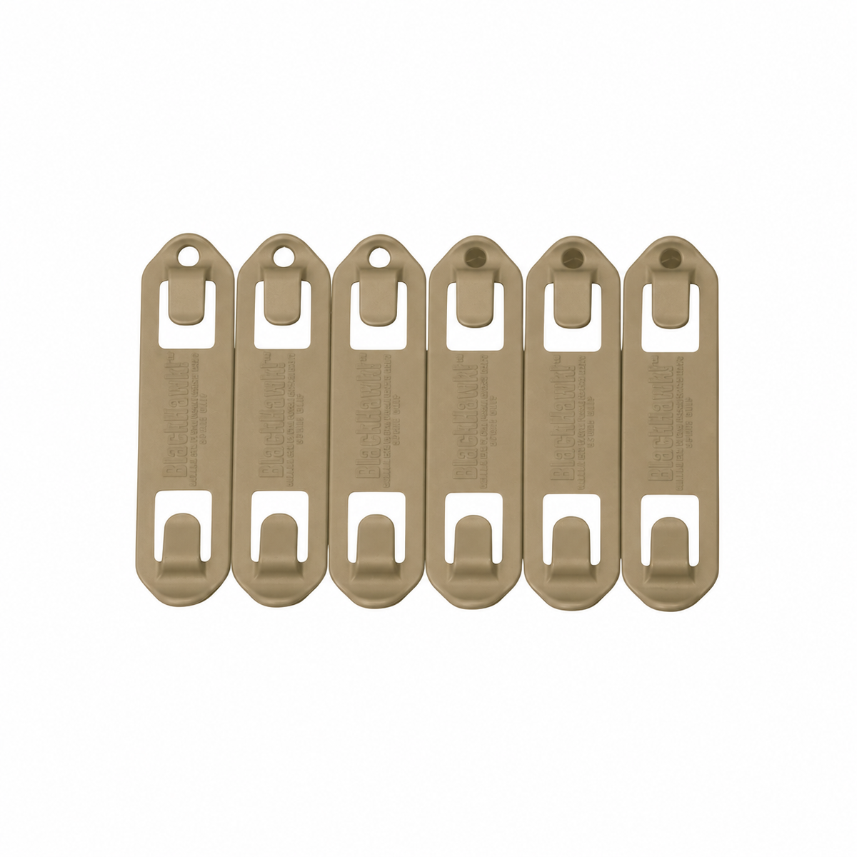 Clips Blackhawk S.T.R.I.K.E. PALS/MOLLE | Pack de 6 — Coyote / 3 pulgadas