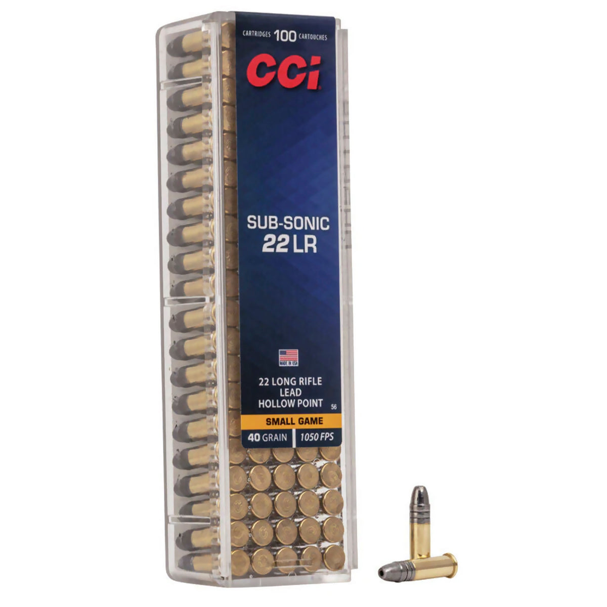 Munición CCI Sub-Sonic - .22 LR - 40 grains - LHP