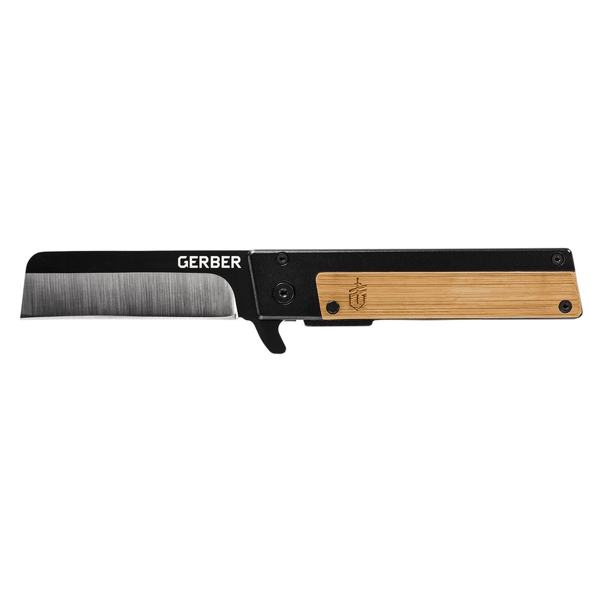 Cuchillo plegable Quadrant filo liso mango de bambú GERBER