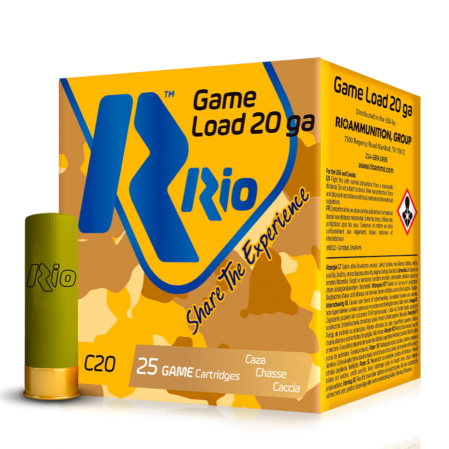 Cartuchos de caça RIO Game Load Calibre 20 - 28 gr