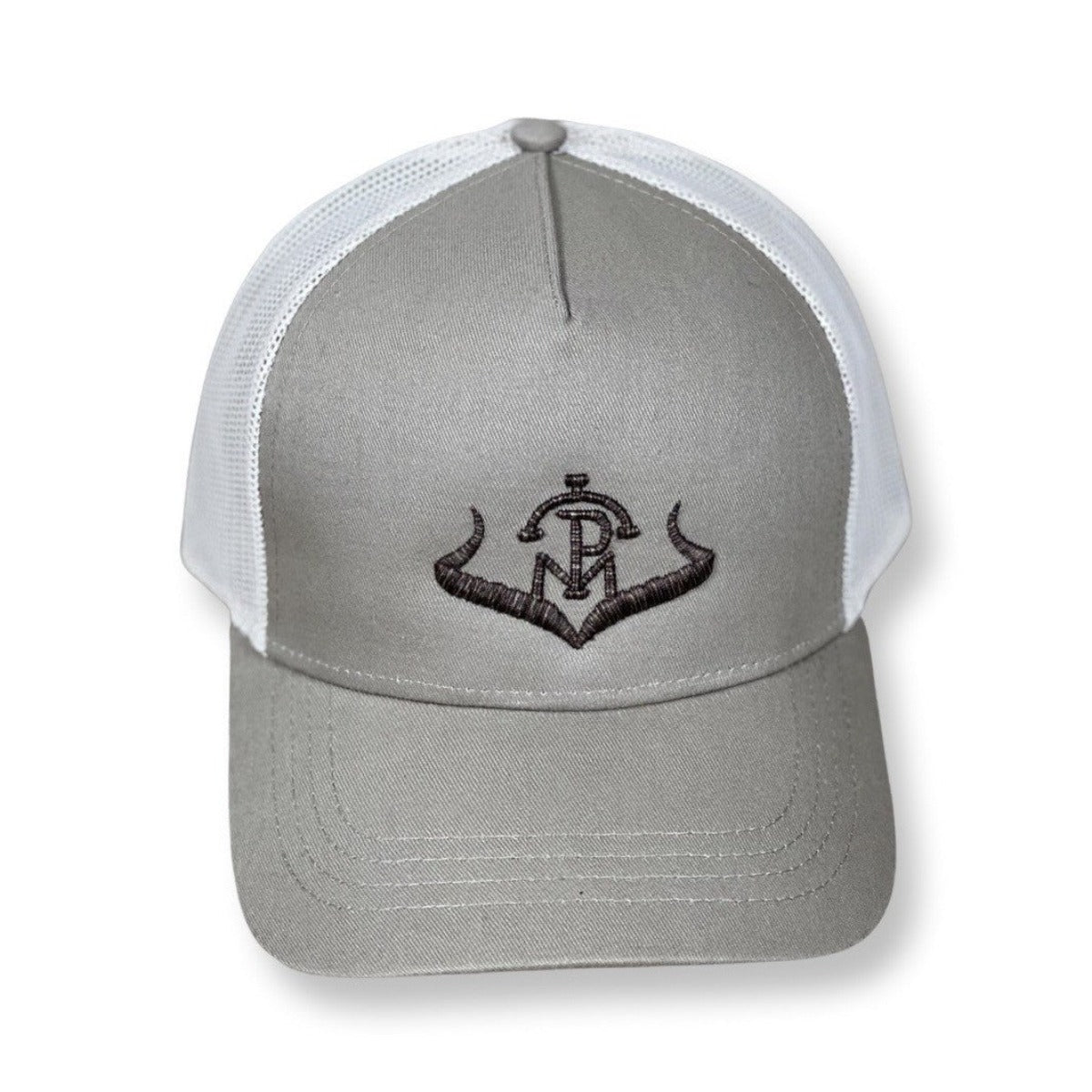 Gorra Caza Pasión Morena Unisex Trucker Beige Logo Duo