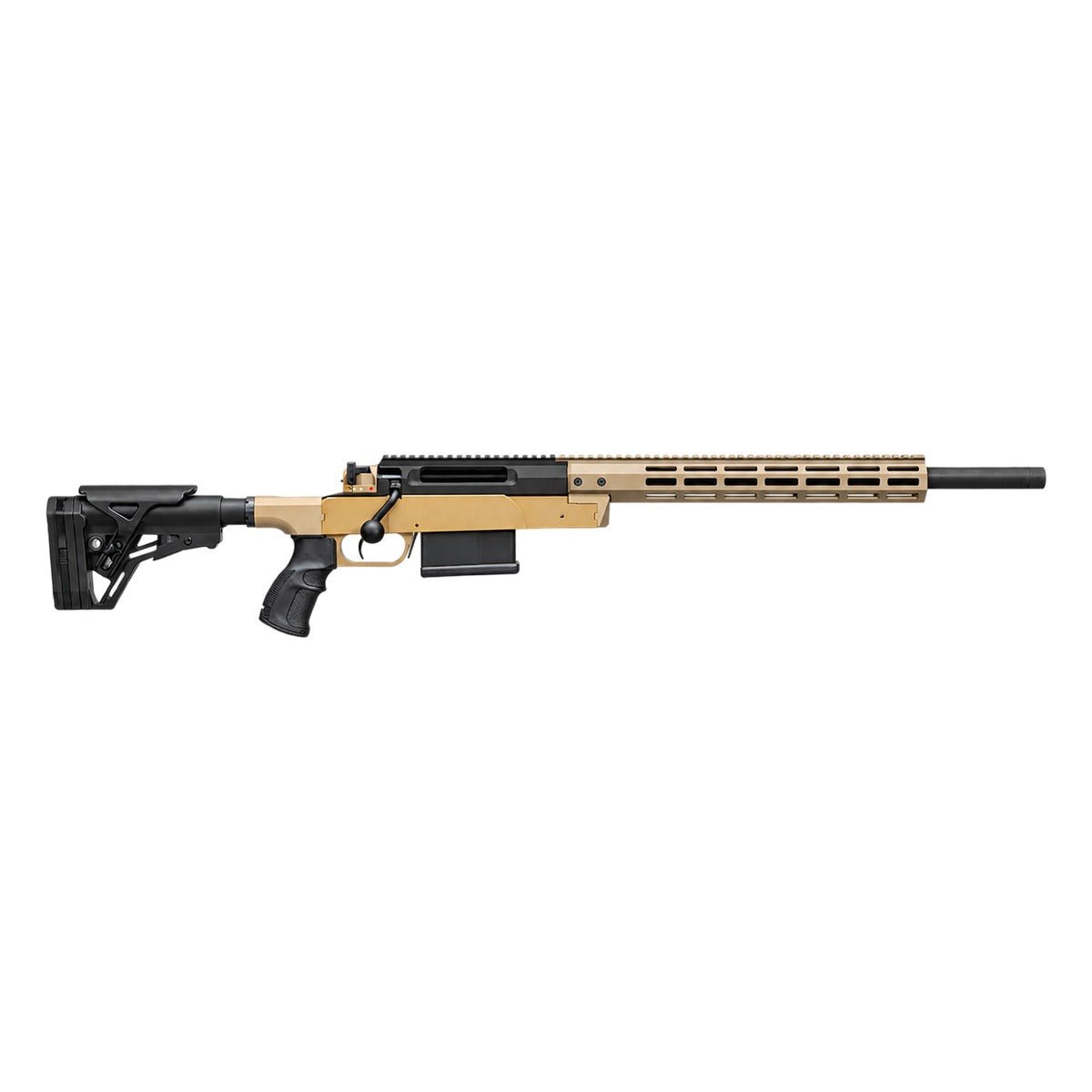 Rifle de precisión Haenel HLR Basic en arena y negro con culata M4 ajustable