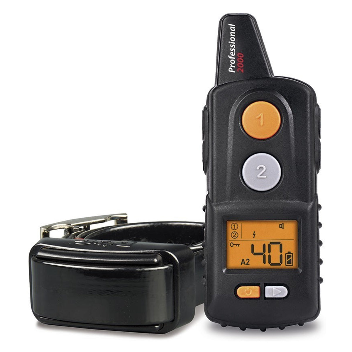 Radio collar educativo DogTrace Professional 2000 color negro/naranja · vista 1