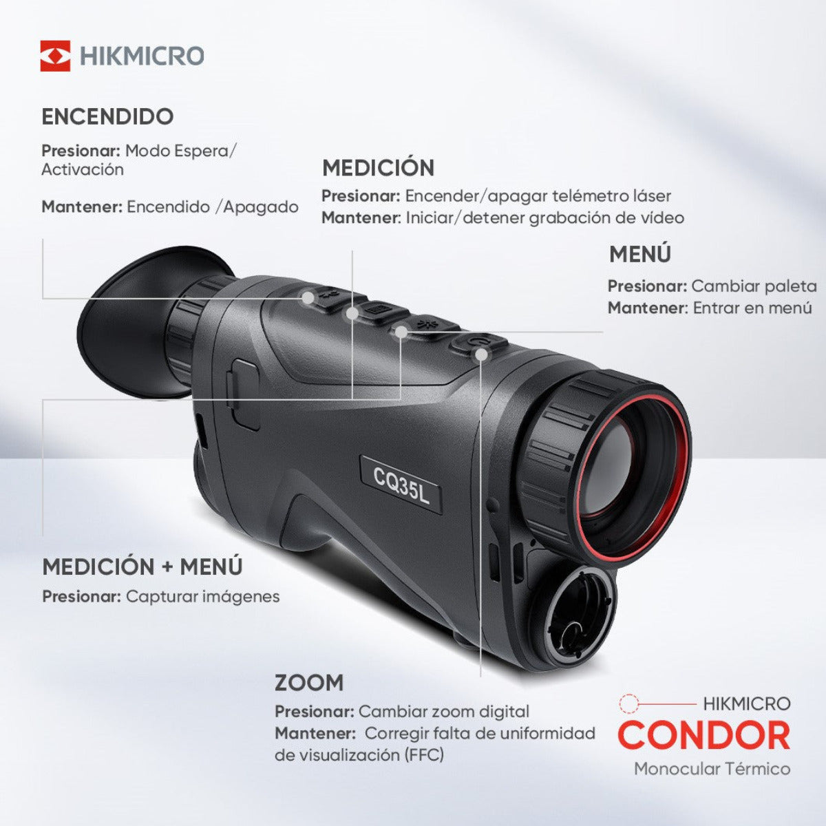 Monocular térmico Hikmicro Condor CQ35L Telémetro