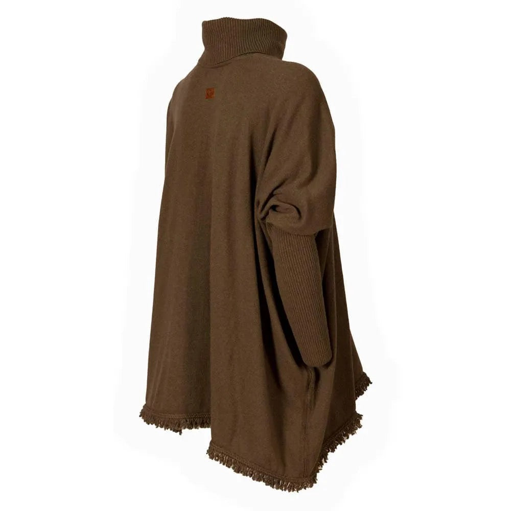 Poncho de caza Mujer de Cashmere y Lana Merino Pasión Morena
