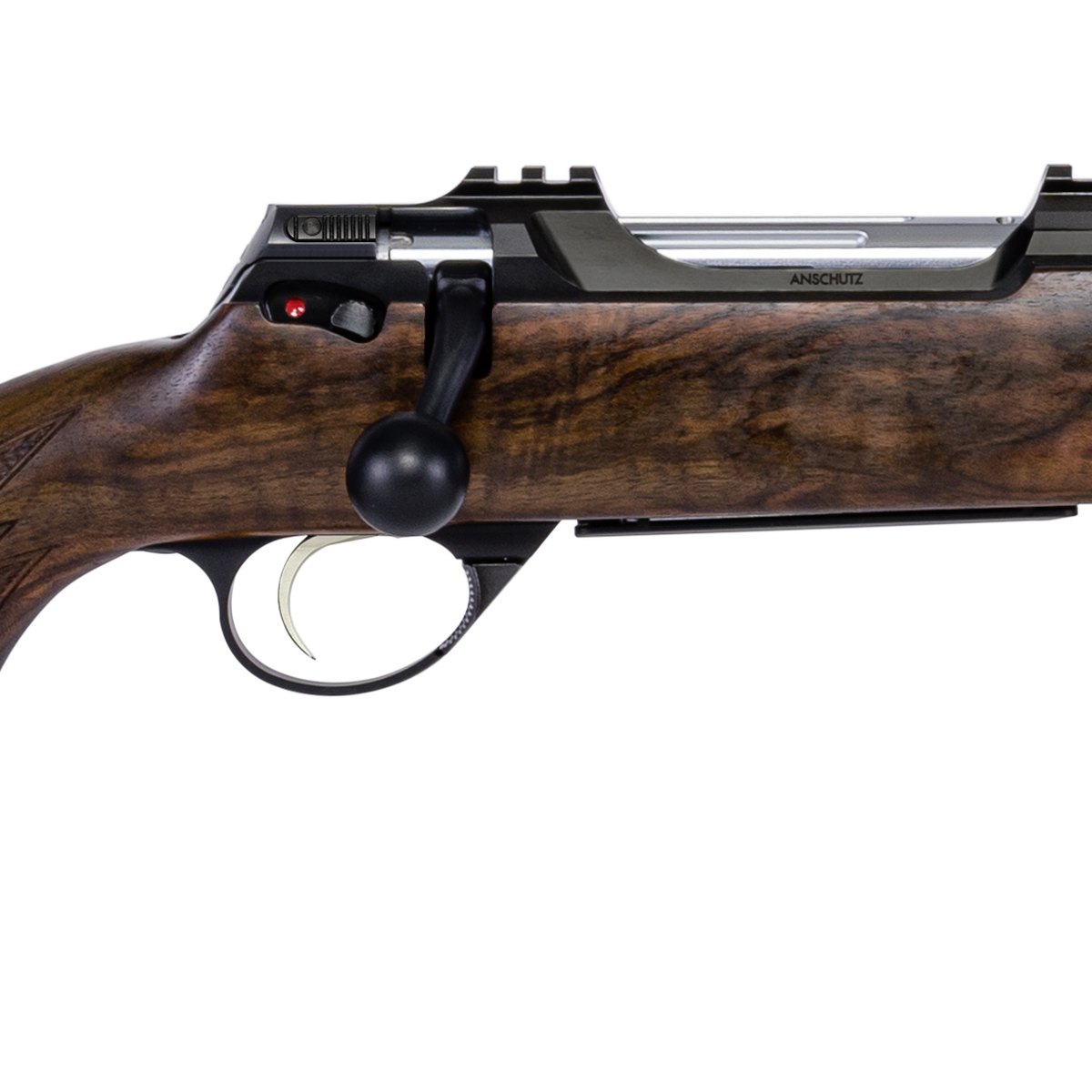 Rifle de cerrojo Anschütz 1782 Classic zurdo - detalle de la acción y la culata