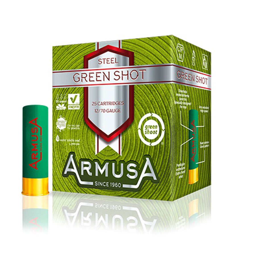 Cartuchos Tiro Acero ARMUSA Green Shot - Calibre 12