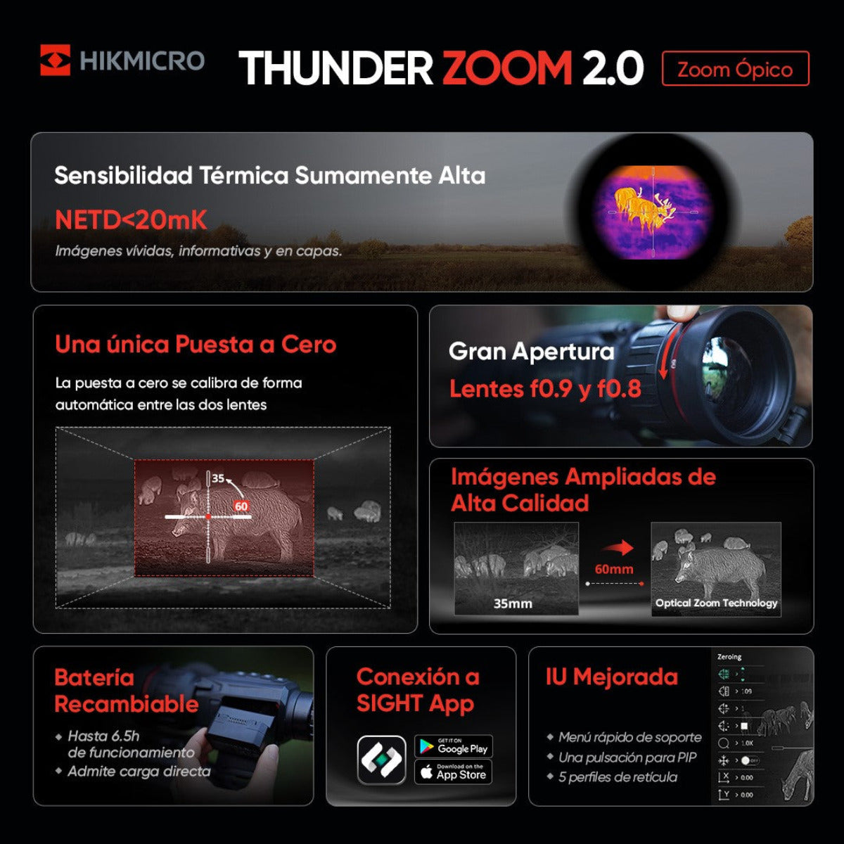 Visor Hikmicro Thunder Zoom TH50Z 2.0