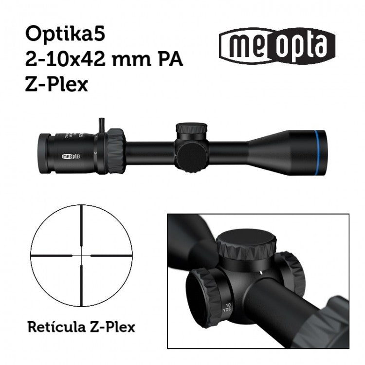 Visor MeoPro Optika5 2-10x42 PA retícula Z-Plex MEOPTA