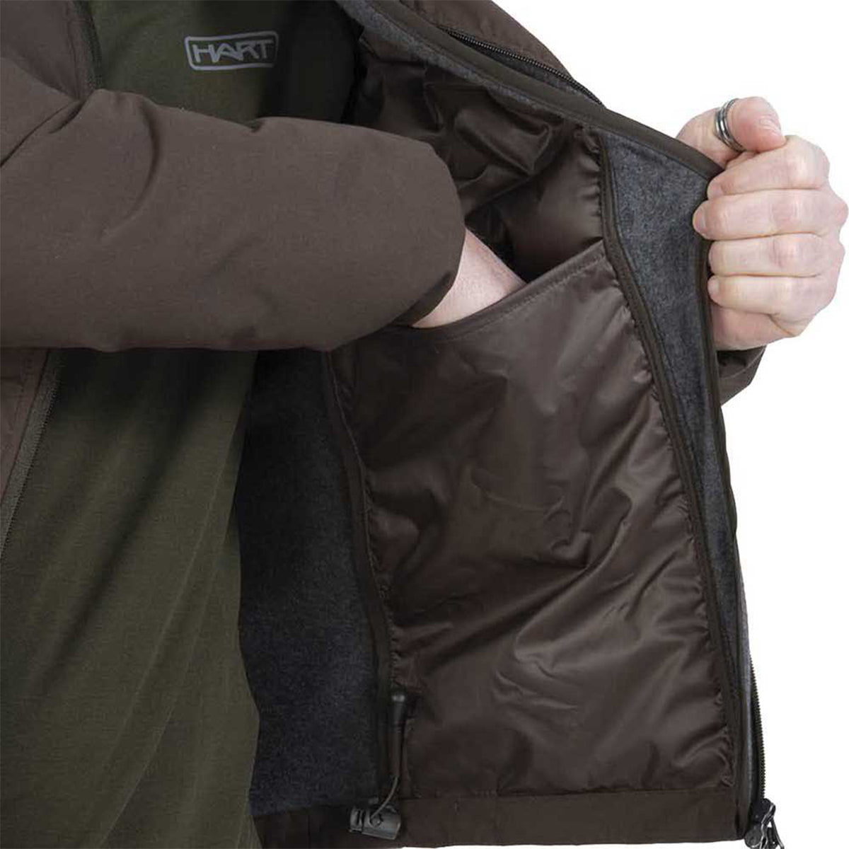 Chaqueta híbrida Hart Hunting Senda-j con capucha