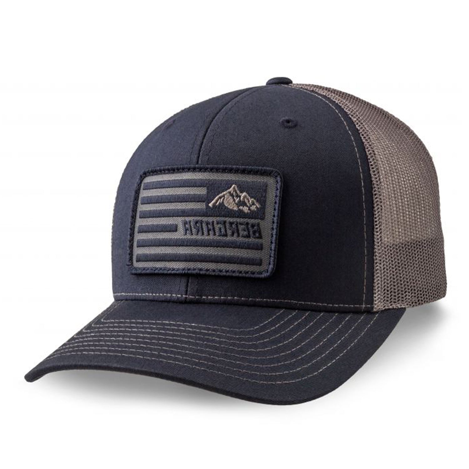 Gorra Denali azul navy parche de cuero Bergara