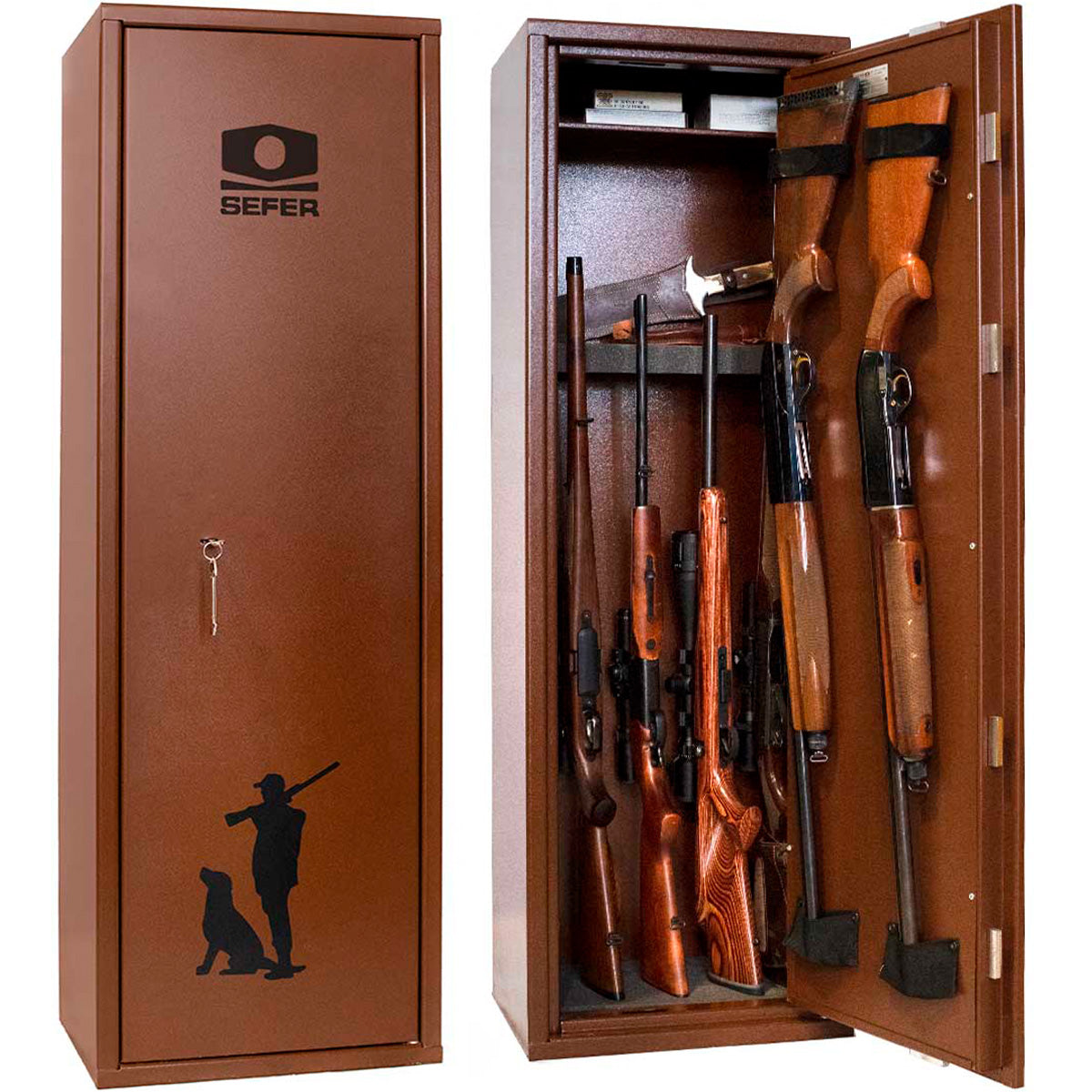 Armero de seguridad SFV-108 7 armas largas + visor con estante