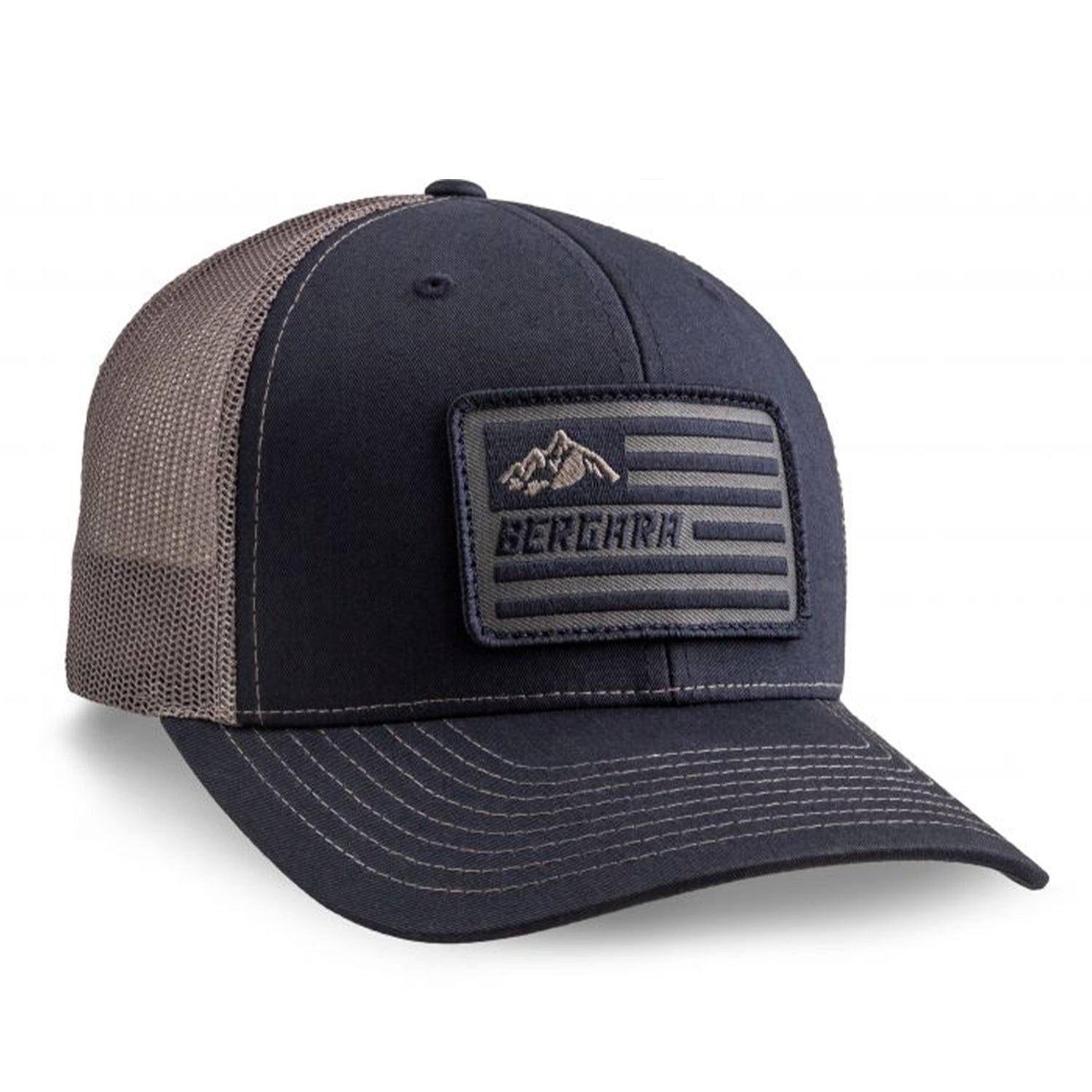 Gorra Denali azul navy parche de cuero Bergara