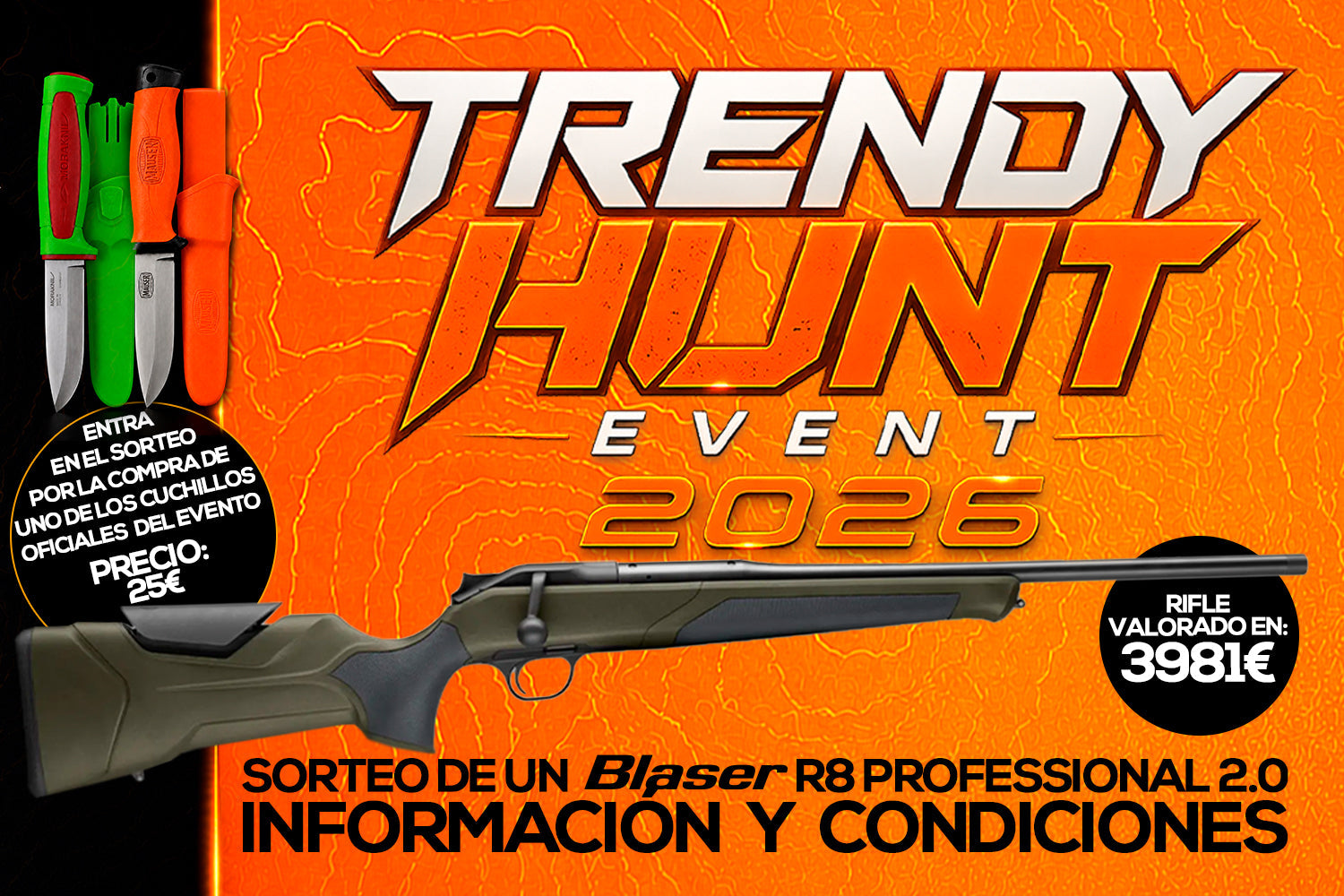 TRENDY HUNT EVENT 2026 – Compra el cuchillo oficial y participa en el sorteo de un Blaser R8 Professional 2.0