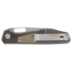Cuchillo plegable Slimsada filo liso micarta verde oliva GERBER