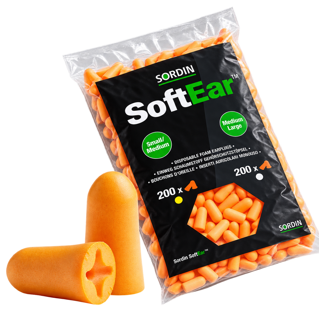 Tapones Silicona Sordin Refil Naranja (ML) (1x200)
