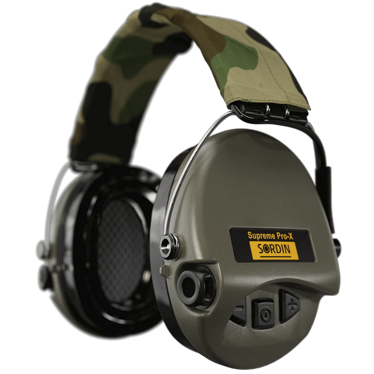 Sordin Supreme Pro-X Led & SUPREME PRO X LED Headband Textil Camo-Cup Verde- GEL