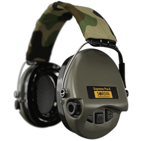 Sordin Supreme Pro-X Led & SUPREME PRO X LED Headband Textil Camo-Cup Verde- GEL