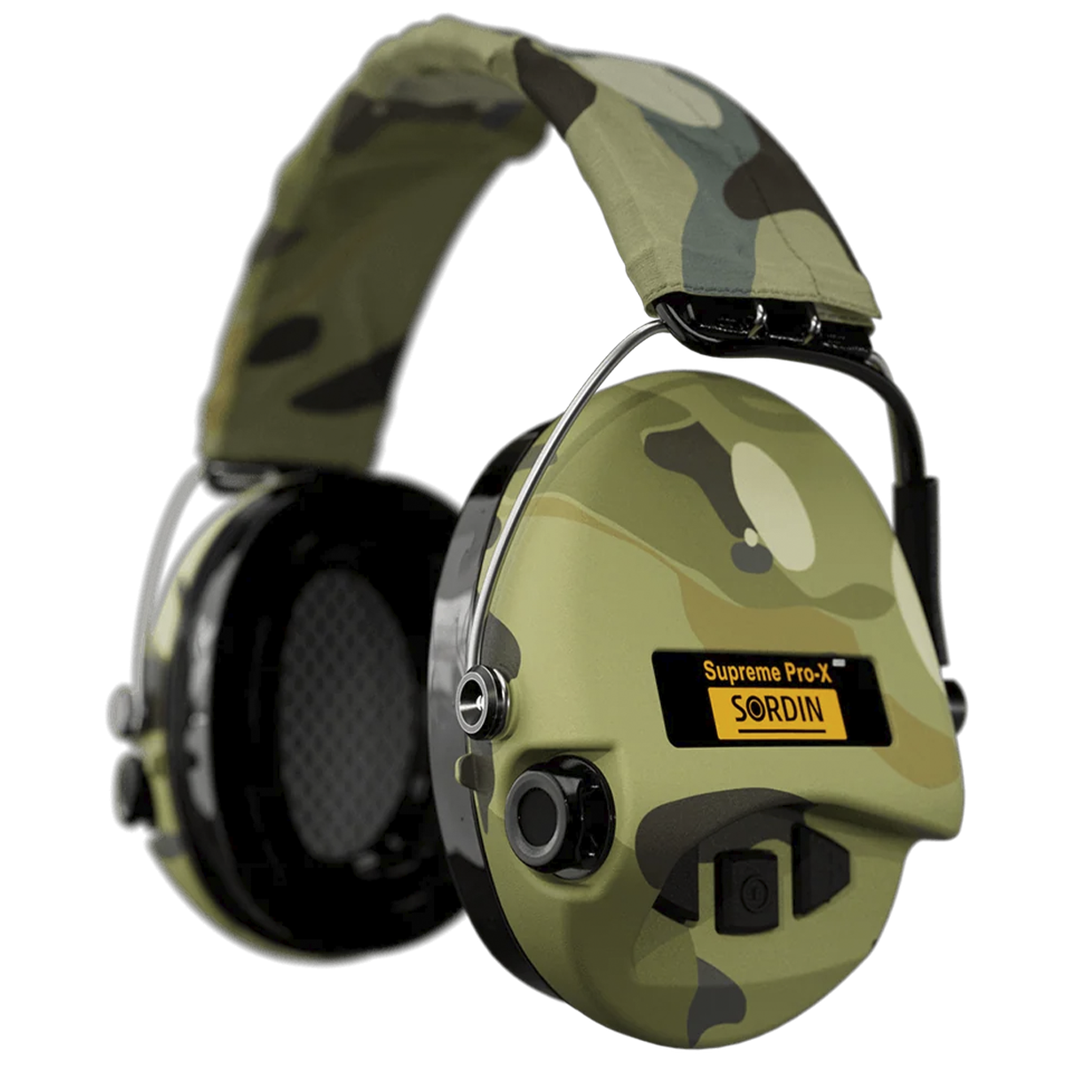 Sordin Supreme Pro-X Led & SUPREME PRO X LED Headband Textil Camo-Cup Camo-GEL