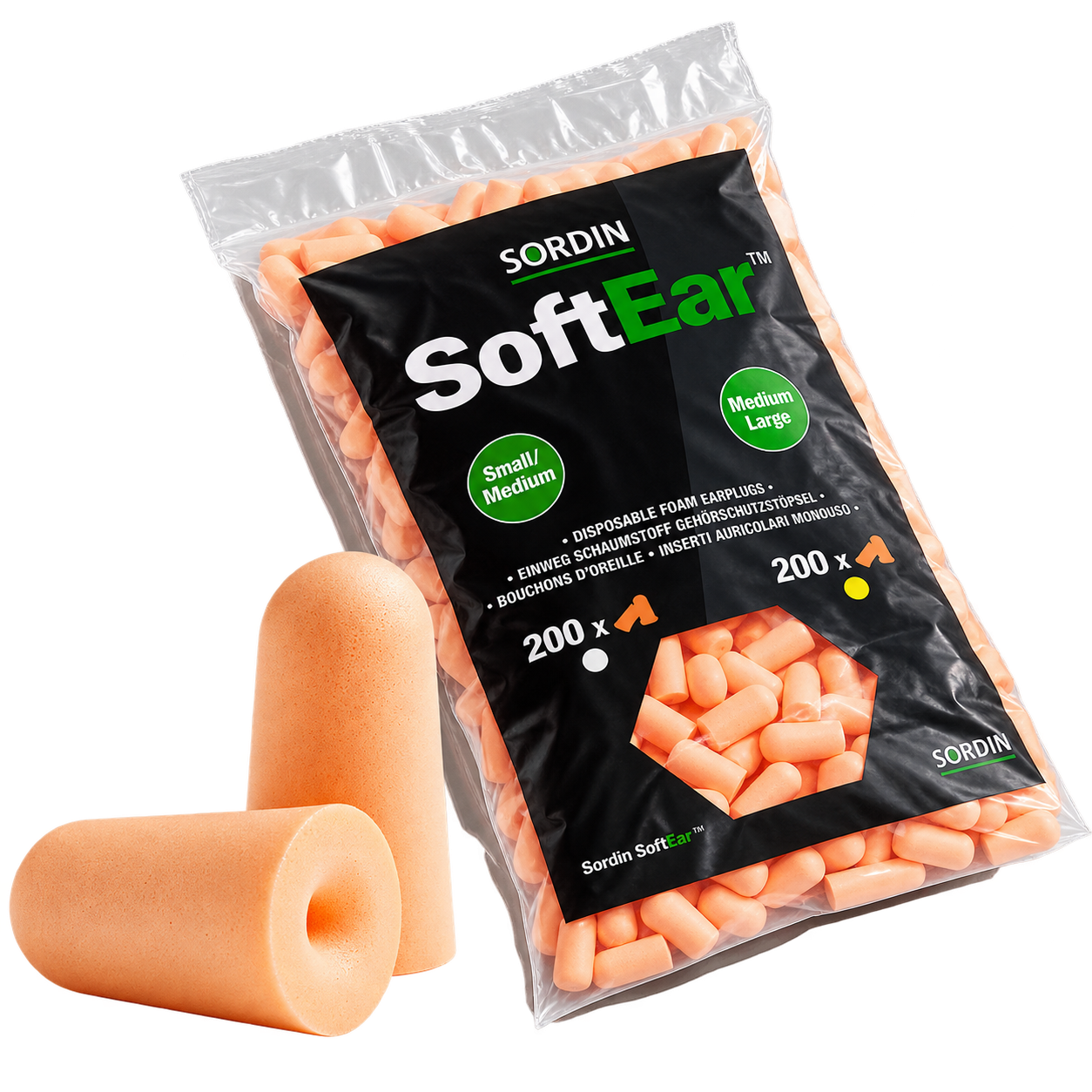 Tapones Silicona Sordin Refil Peach (ML) (1x200)
