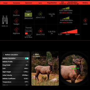 Binocular Multiespectro térmicos con telémetro Hikmicro Habrok 4K HE25L 2.0 + IR 850 940 nm