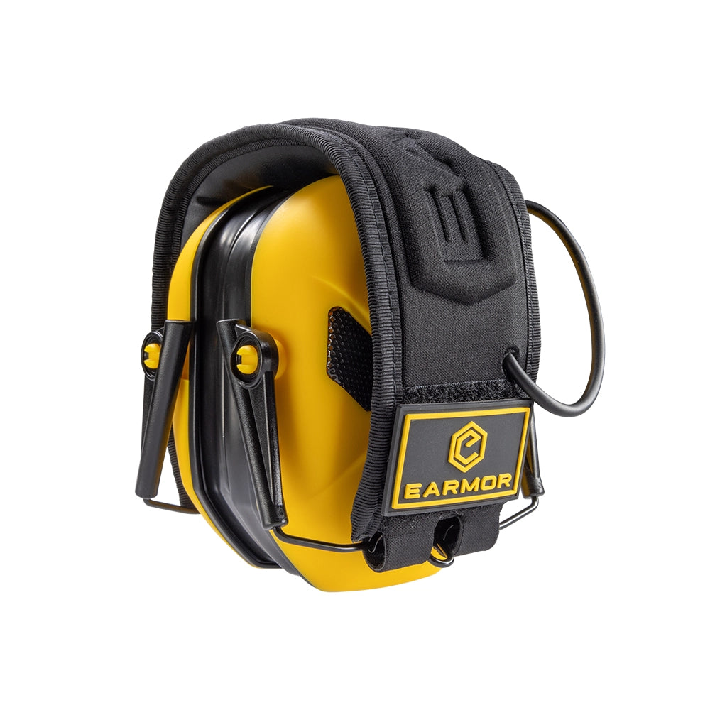 Cascos protección auditiva electrónica Earmor M300X Amarillo imagen plegados