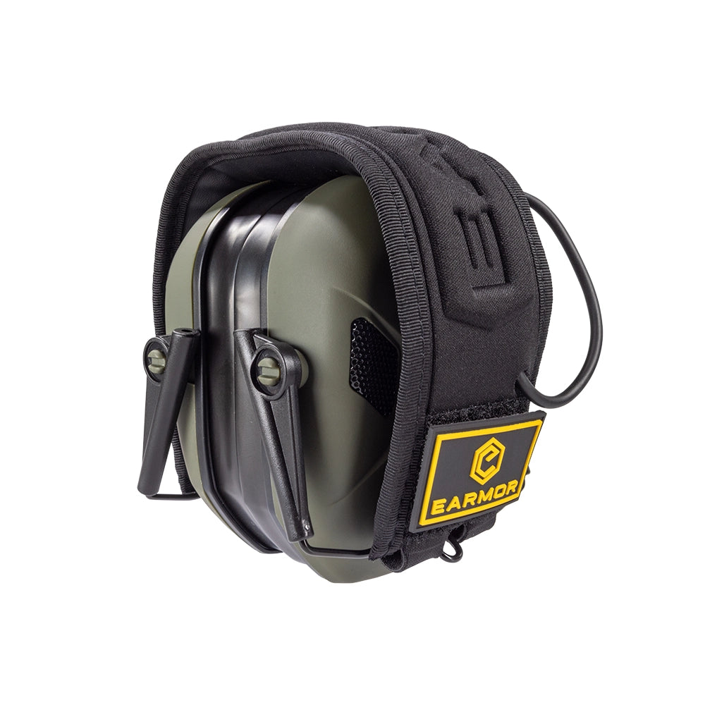 Cascos protección auditiva electrónica Earmor M300X Verde imagen plegados
