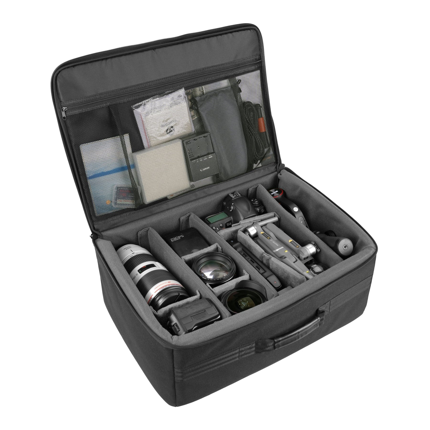 Maleta Blanda Vanguard Divider Bag 46 con equipo fotográfico