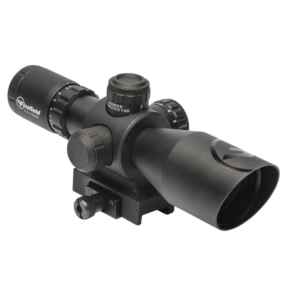 Visor Firefield Barrage 2,5-10x40 con láser rojo, vista del producto