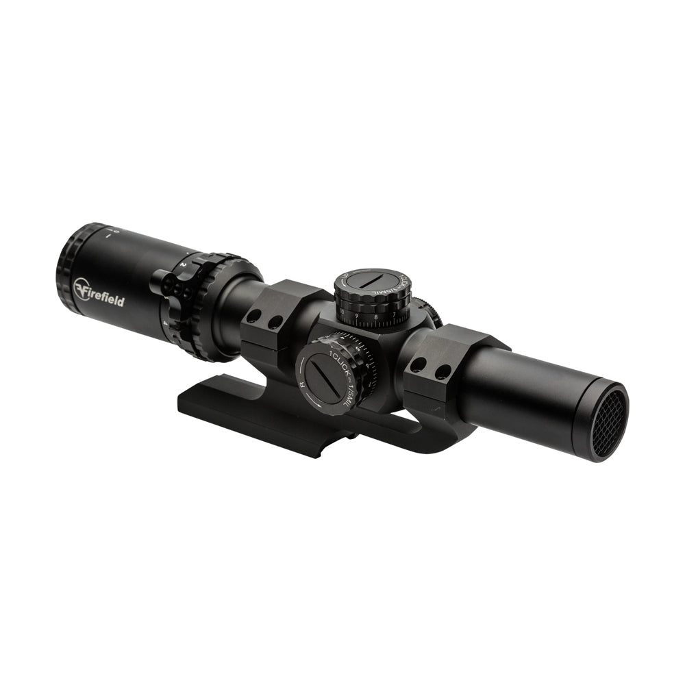 Visor Firefield RapidStrike 1-6x24 con montura cantilever, vista del producto