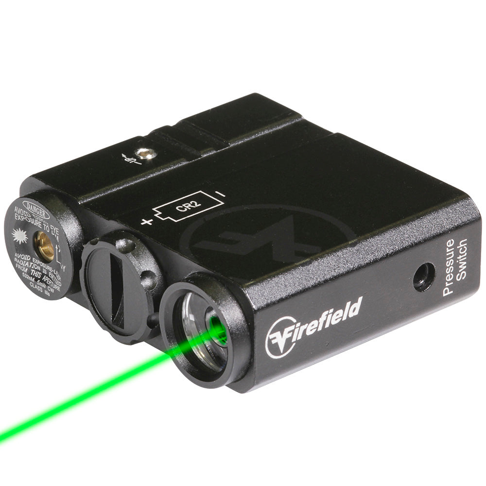 Láser verde y linterna Firefield Charge AR, vista del producto