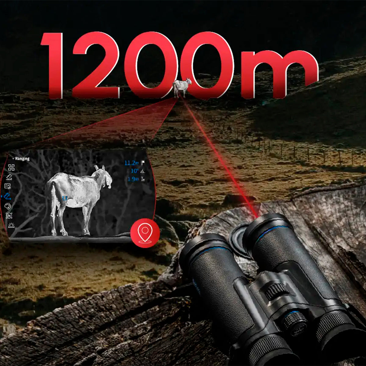 Binoculares digitales GUIDE DN70L 2.0 con telémetro láser