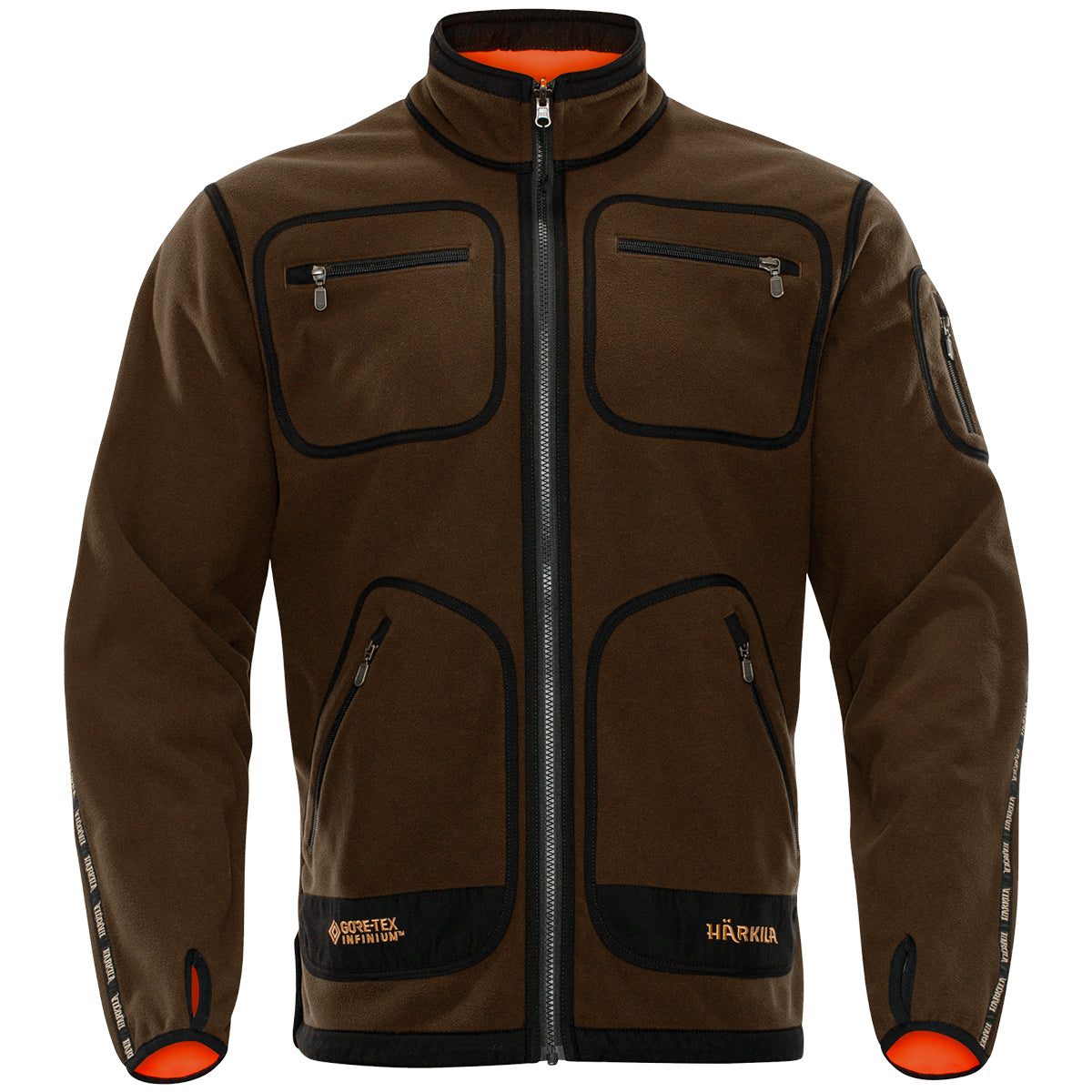 Chaqueta polar reversible Härkila Kamko con Gore-Tex y Cortavientos color verde naranja