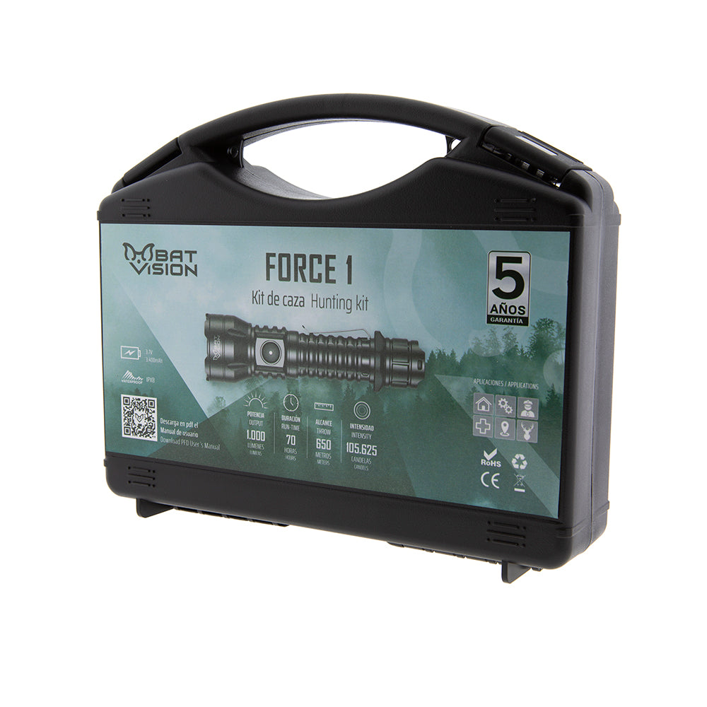 Kit de caza con Linterna LED FORCE ONE 1.000 lum B-Vision