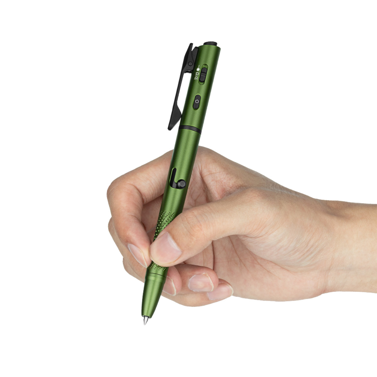 Linterna con bolígrafo Olight O'Pen 3 OD green imagen mano