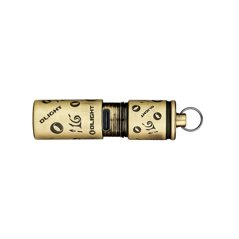 Linterna llavero Olight i16 Brass Anniversary – edición limitada 16.º aniversario, recargable