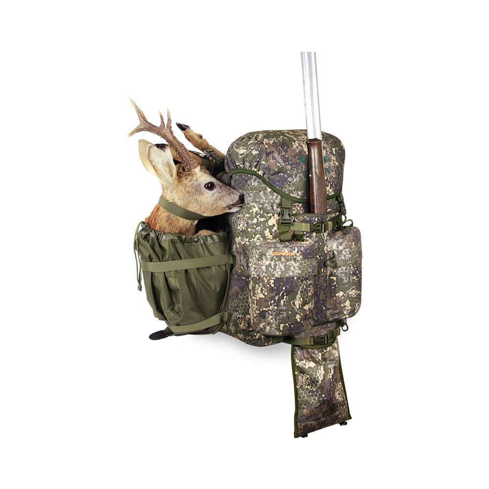 Mochila de caza porta-rifle Nature by Marsupio Suede Camo 65 litros PF Pro