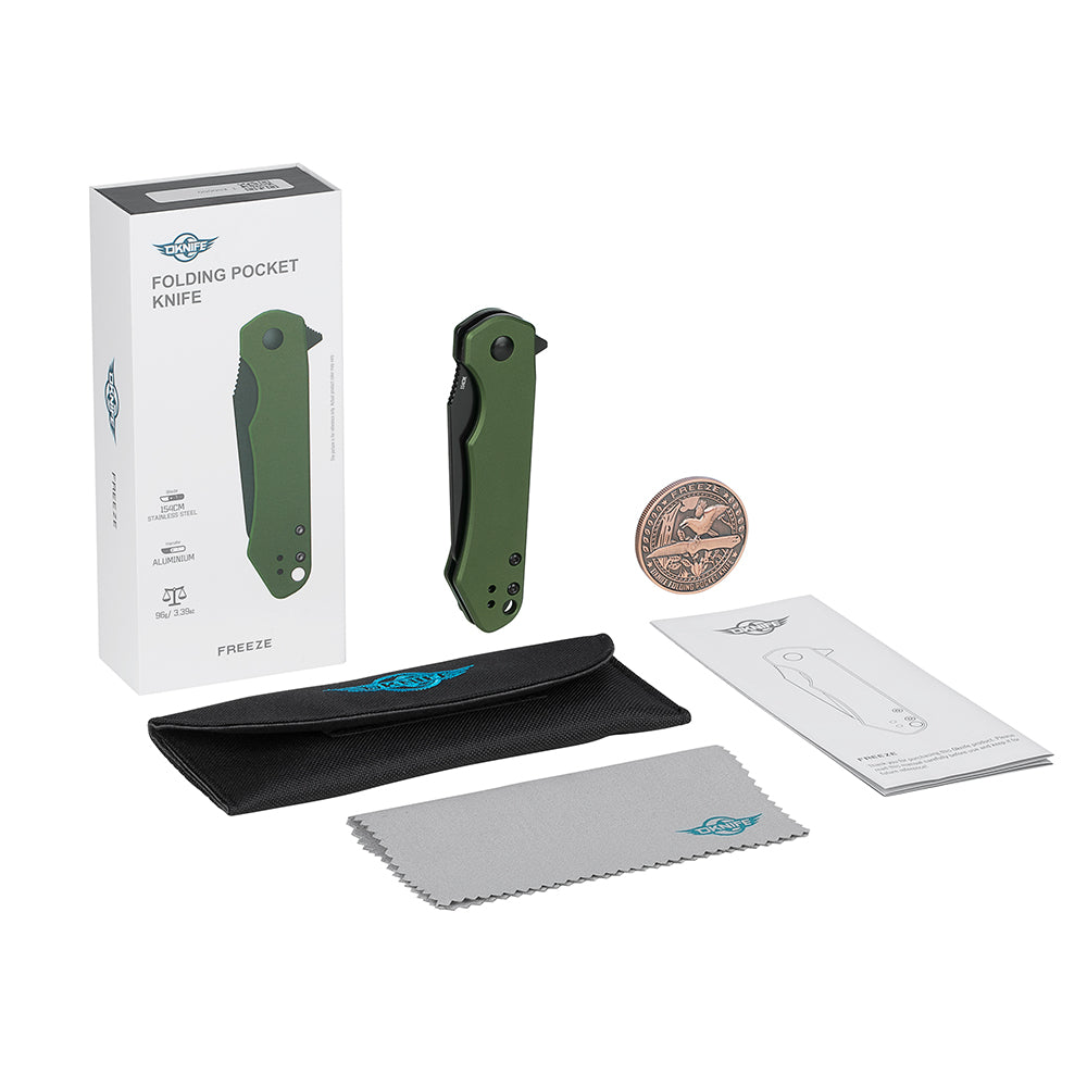 Navaja plegable Oknife Freeze con hoja Wharncliffe