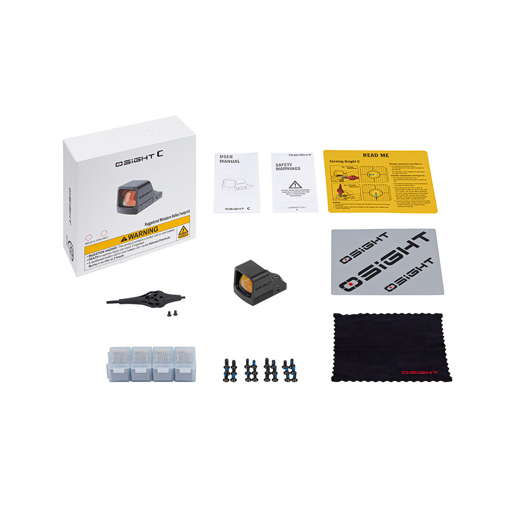 Visor de punto rojo multi-retícula OSIGHT C - 3 MOA + 32 MOA carcasa de aluminio