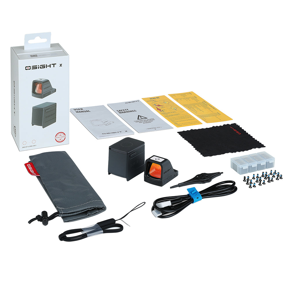 Visor de punto rojo multi-retícula OSIGHT X - 3 MOA + 32 MOA con carcasa OAL