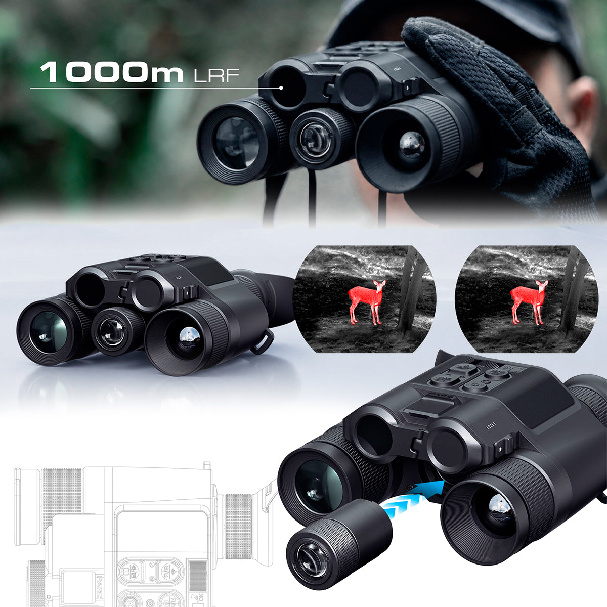 Prismáticos multiespectro PARD Osprey 4K con telémetro láser integrado