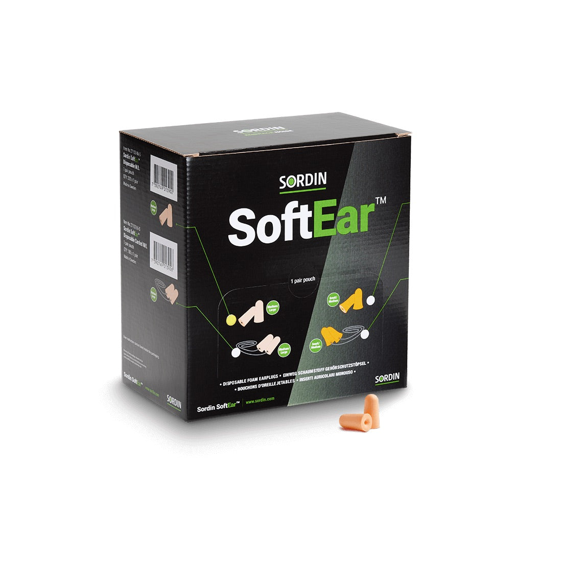 Pack 200 pares de tapones desechables SORDIN SoftEar